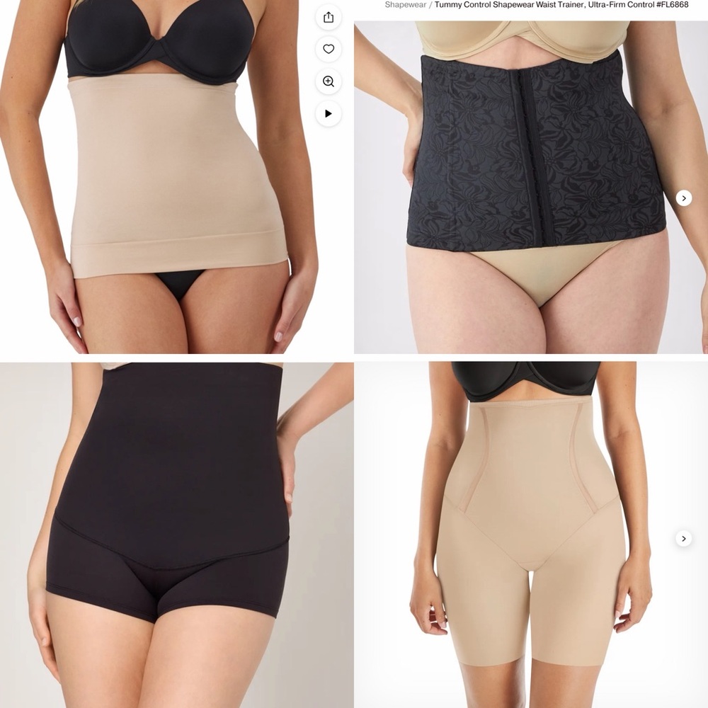 LOT 4 flexees Shape Ware Maiden form Corset  Smooth Tummy Control Nude Black M